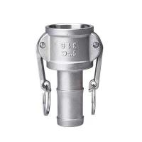 China 304 316 Straight Sockets with Locking Levers Barbed Hose Camlock C Cam-and-Groove Couplings factory