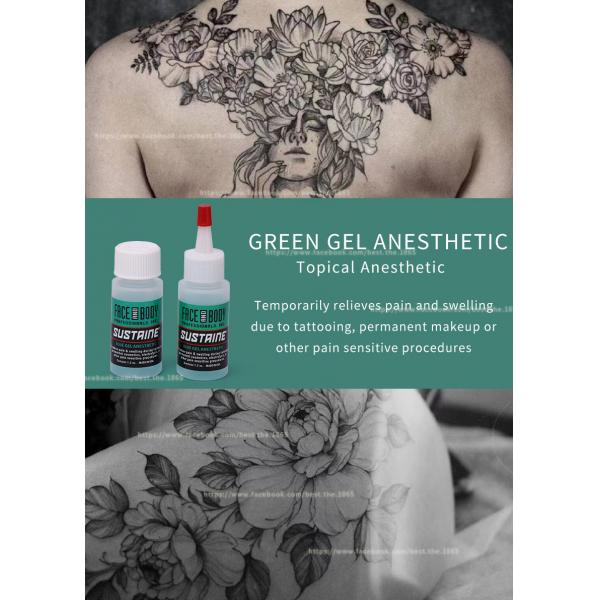 Quality Anesthetic Sustaine Tattoo Numbing Gel Stable Green Color Anti Allergy for sale