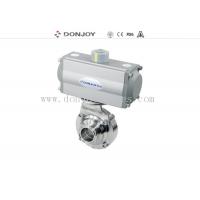 China DN50 Horizontal Actuator Pneumatic  butterfly ball valve  with clamped connection factory
