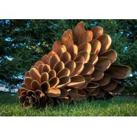 China Corten Steel Rusty Pine Cone Sculpture , Modern Metal Landscape Sculpture factory