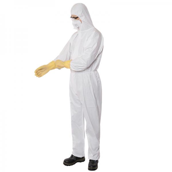 Quality Oem Breathable Disposable Hooded Coverall 30-70gsm Medical Protective Clothing for sale