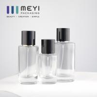 china No Spill 100ml Clear Glass Perfume Bottles With Black Magnetic Perfume Cap