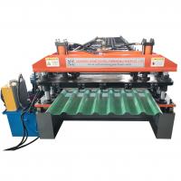 China Plc Ppgi 0.6mm Trapezoidal Sheet Roll Forming Machine for sale