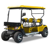 China Yellow color 2 Rows 4 Seater Off-Road Golf Cart Customizable Color With Front Windshield factory