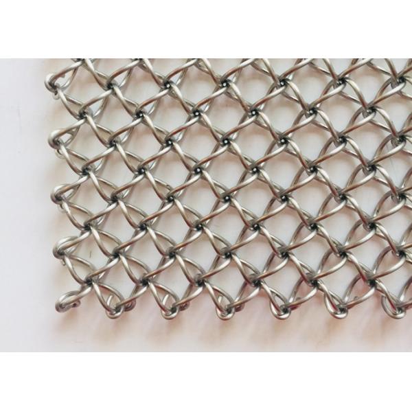 Quality 20m Facade Natural Colour Crimped Woven Wire Mesh 2.5mm Titanium Plating for sale