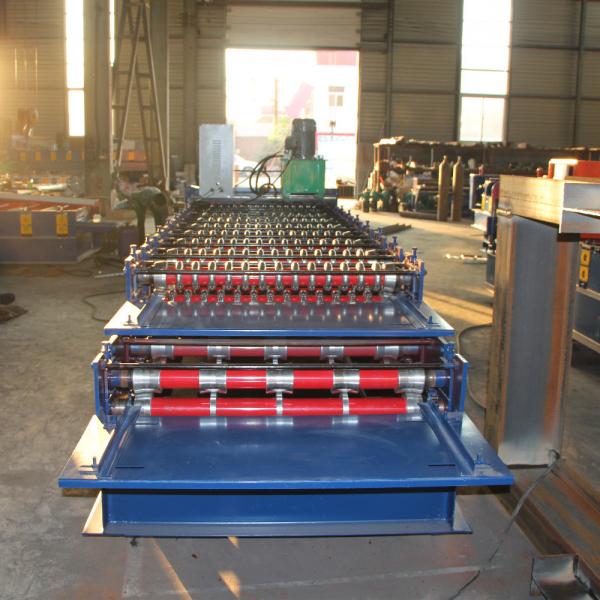 Quality 8m/Min Galvanized Trapezoidal Shape Metal Roll Forming Machine For Building for sale