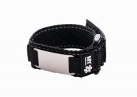 China Easy Wash Velcro ID Bracelet , Velcro Medical Alert Bracelet With Metal Plate factory