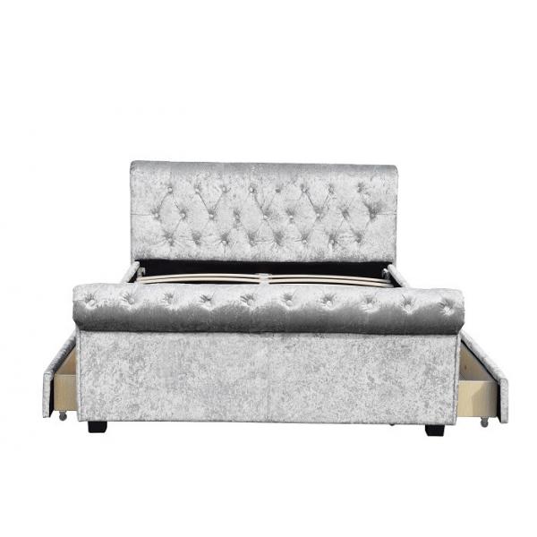 Quality Upholstered Tufted Storage Bed Queen Size European Bedroom Customized for sale