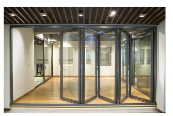 aluminium folding sliding door,glass bi fold doors,double glass folding door,Folding Door Details 6