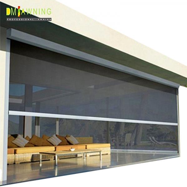 Quality Aluminum Vertical Outdoor Sunscreen Roller Shades Room Zipper Track Shades for sale
