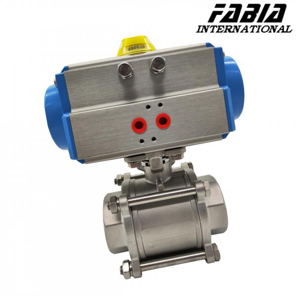 Quality Three-Piece Pneumatic Ball Valve For Automatic Operation for sale