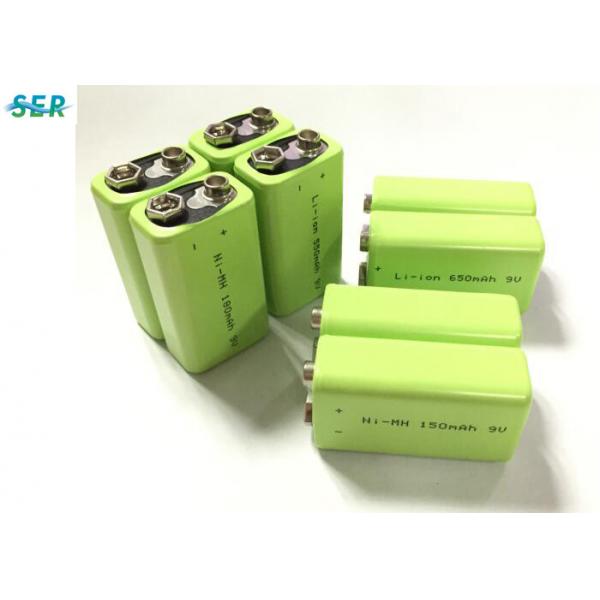 Quality Nimh 9V Lithium Battery , 180mAh Lithium Ion Rechargeable Battery For Smoke for sale