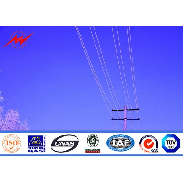 Quality 10m 5KN Galvanized Steel Power Pole For Electrical Transmission Power Line for sale