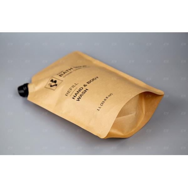 Quality Kraft Paper Spout Pouch Bag Customized Size And Design For Juice Liquid for sale