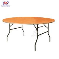 China 10 Persons Round Hotel 5 Ft Banquet Table Fireproof Wood Board Top for sale