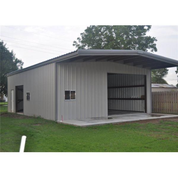 Quality Easy Built Large Metal Garage Buildings , Flexible Prefabricated Steel Sheds for sale