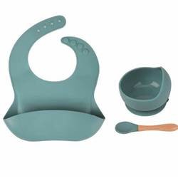 Quality Non Toxic Silicone Baby Feeding Set silicone dummy holder Silicone Bib And Plate for sale