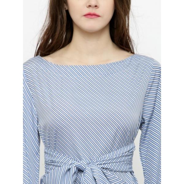 Quality Women White & Blue Striped Blouse for sale
