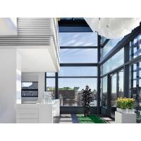 China Adjustable Aluminium Sun Louvers , Tempered Glass Garden Sun Rooms Matt Black factory