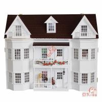 China Wooden Dollhouse Miniatures DIY House Kit W/led Light and Music--large Villa factory