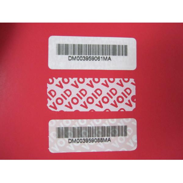 Quality Matt Silver VOID Self Adhesive Security Labels / Printed Packing Tape for sale