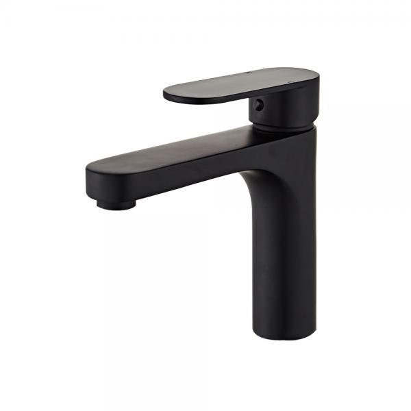Quality Brass Single Hole Single Handle Basin Mixer Tap In Matte Black for sale