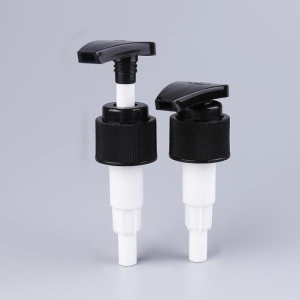 Quality Ribbed Screw Lotion Pump Black 24/410 4cc Dosage PP Plastic Material for sale