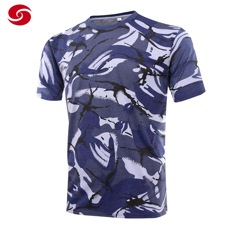 British Marine Camouflage Military Army Tactical Cotton T Shirt for Mens