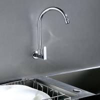 Quality Wall Mounted Single Lever Kitchen Faucet Cold Only Brass Cartridge In Chrome for sale
