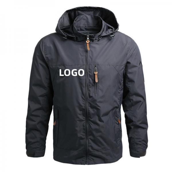 Quality Wholesale Custom Waterpoof Autumn Windbreaker Zip Hoodies Pockets Mesh Outdoor Hiking Mens Coats Plus Size Men Jacket for sale