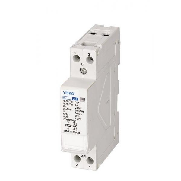 Quality Plastic Silver Copper 220V 2 Pole AC Contactor For Lighting Control System for sale