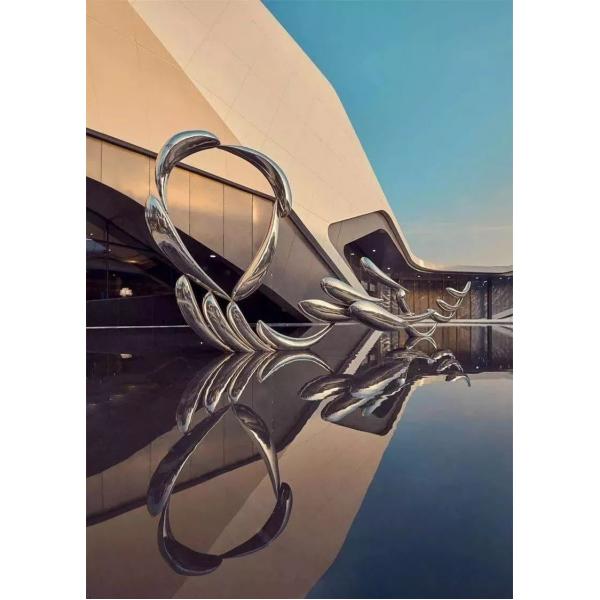 Quality Steel 316 Metal Water Fountain Sculpture Mirror Large Abstract Metal Sculpture for sale