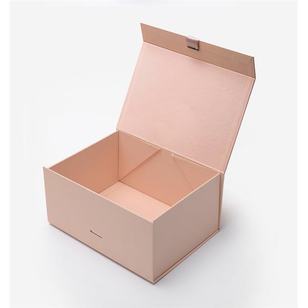 Quality Light Pink Flat Foldable Packaging Box Rigid Customized Design 2mm Thickness for sale