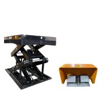China Transverse Electric Double Scissor Lift Table 2.5 Ton With PVC Wrinkled Skirt Max Height 1100mm factory
