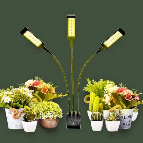 Quality Full Spectrum 380nm-800nm LED Clip Grow Light 3 Head Phytolamp FCC Certified for sale