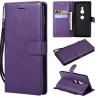 China Sony XZ2 Pure Color Leather Wallet Protective Case with Card Slots factory