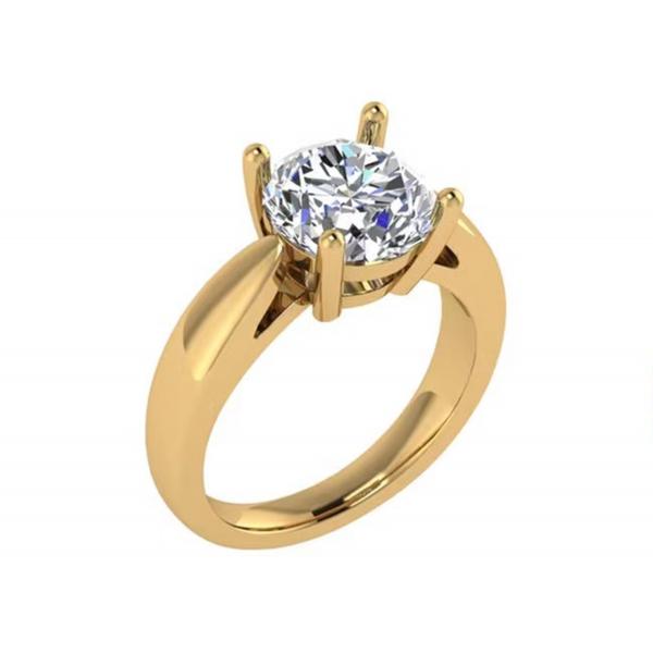 Quality Hand setting 14K Solid Gold Jewellery , Round Cut 2.7ct Natural Solitaire Diamond Rings for sale