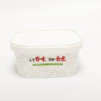 China Custom Kraft Square Paper Bowl With Lids 1000ml Disposable Salad Container factory