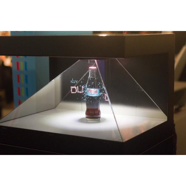 Quality AC110V Glass 3D Holographic Display Pyramid Hologram 3D Showcase HDMI VGA for sale