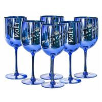China Ice Imperial Branded Wine Accessories Shiny Blue Plating Acrylic Champagne Glasses factory