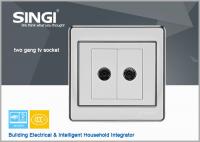 Buy cheap 2 gang TV socket Hot sell one gang wall switch and socket for Brazil market from wholesalers