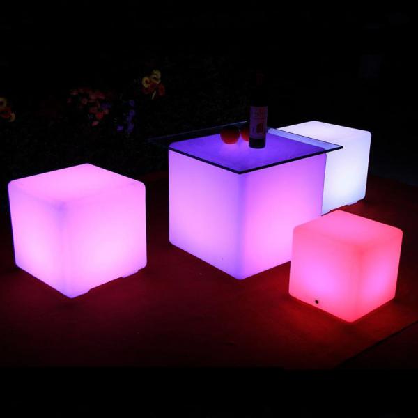 Quality Remote Control Rgb Color Changing Battery Rechargeable Plastic Illuminated Cube for sale