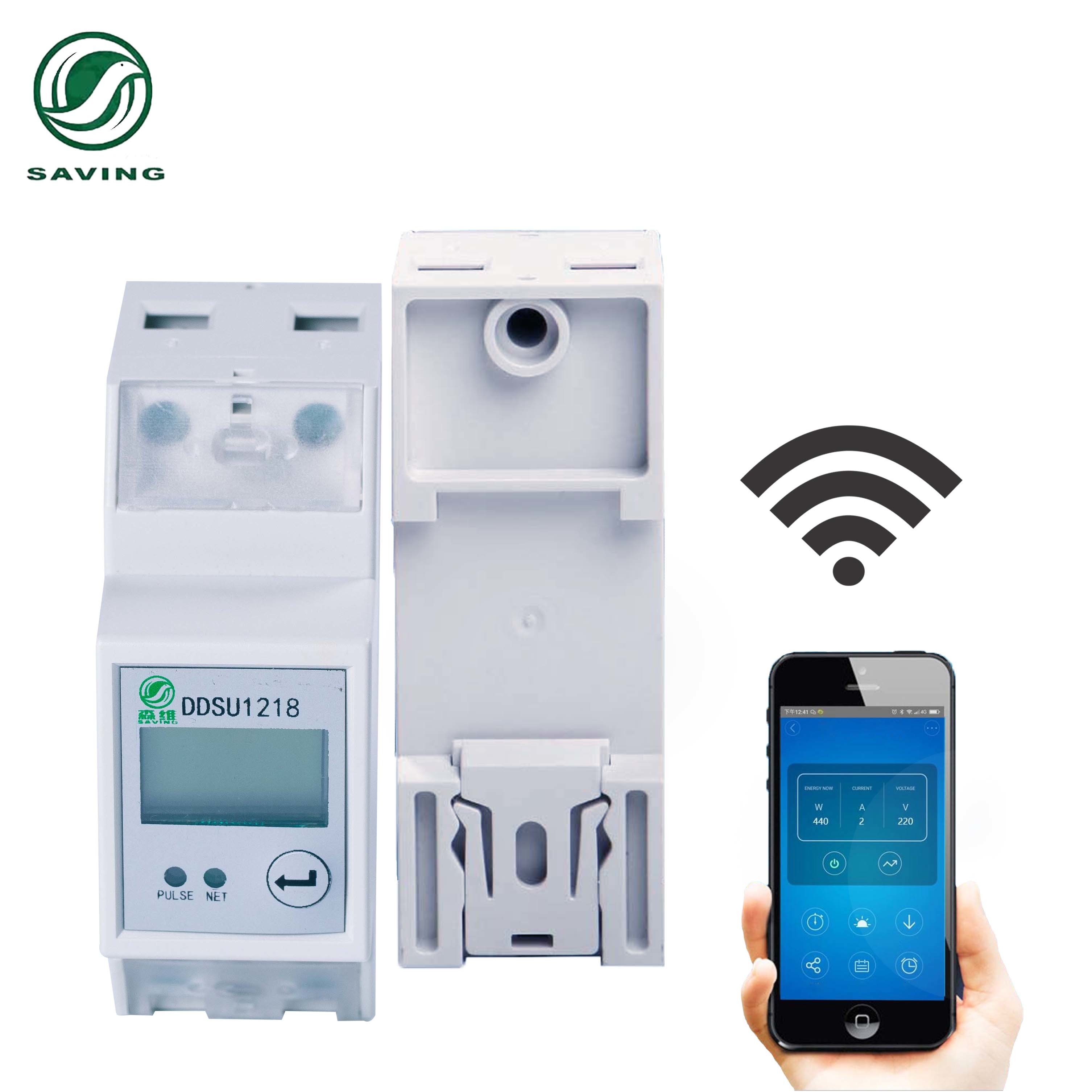 China Smart WiFi 1 Phase Meter Din Rail Energy Monitor Single Phase Electronic Kwh Meter factory