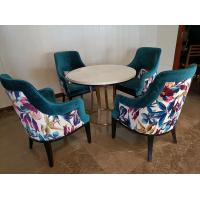 China SS Base Diamater 100cm Marble Top Round Dining Table With 4 Chairs for sale