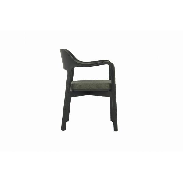 Quality Luxury Dining Room Armchairs Leather Upholstered Wood Dining Arm Chair OEM for sale