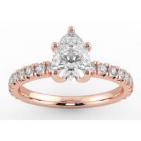 Quality Wedding18K Rose Gold Ring Pear Cut 0.80ct DGC Certificate ODM for sale