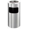 China Large Side Opening Rustproof Metal Waste Bin With Ashtray factory