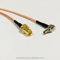 China 6inch RG316 Coaxial Jumper Cable F Female to CRC9 Male Right Angle RF Adapter Connector for sale