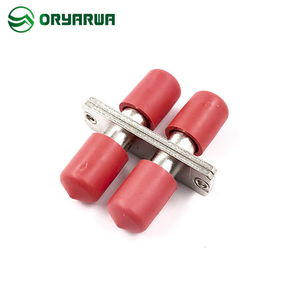 Quality Multimode Flange Duplex  ST Fiber Optic Adapter With Red Dust Cap for sale