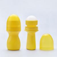 Quality Yellow Plastic Roller Ball Bottles Cosmetic 30ml Roll On Perfume for sale